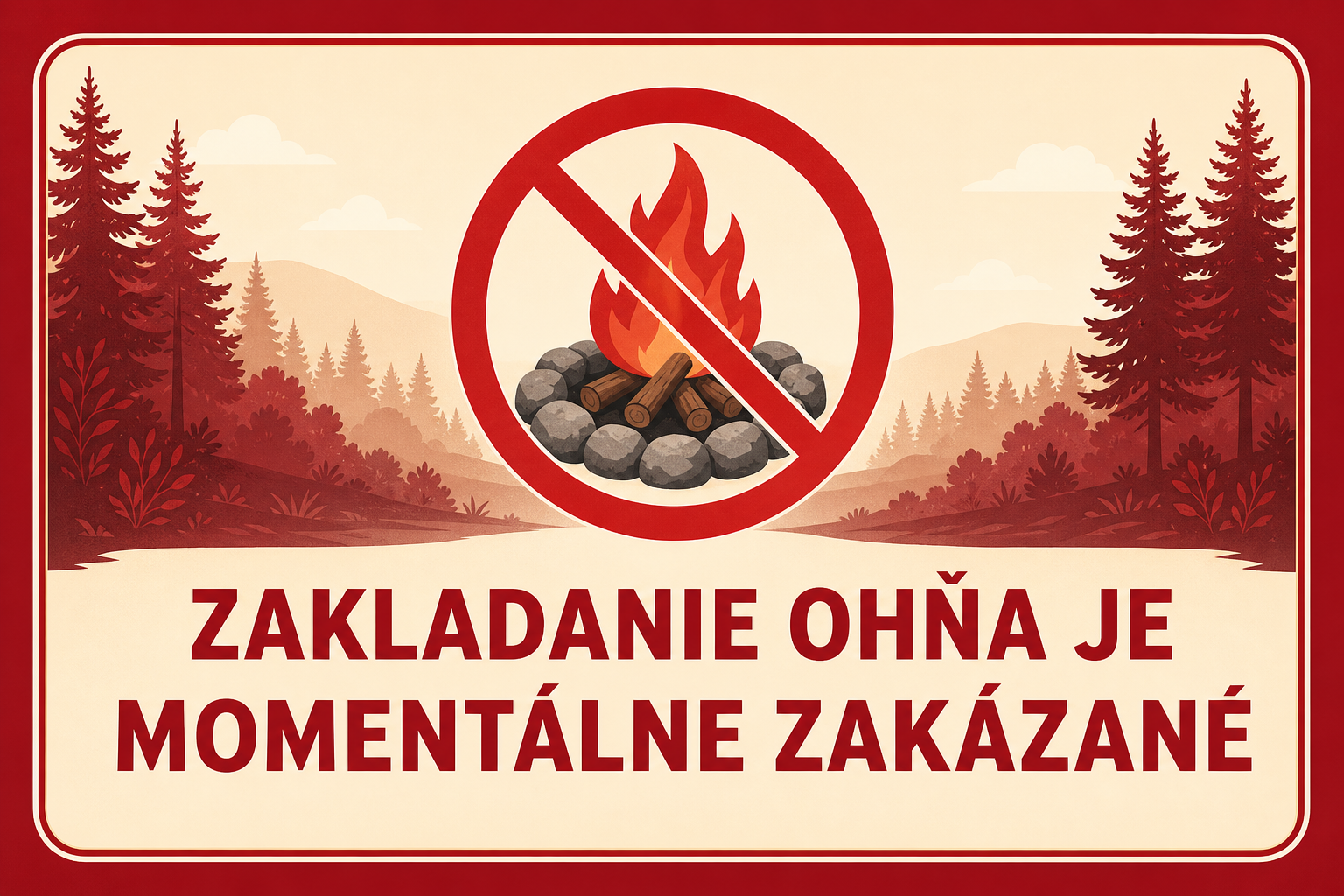 Zakladanie ohňa je momentálne zakázané
