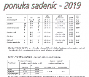 Sadenice, prestovna cinnost