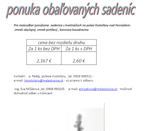 Sadenice, prestovna cinnost